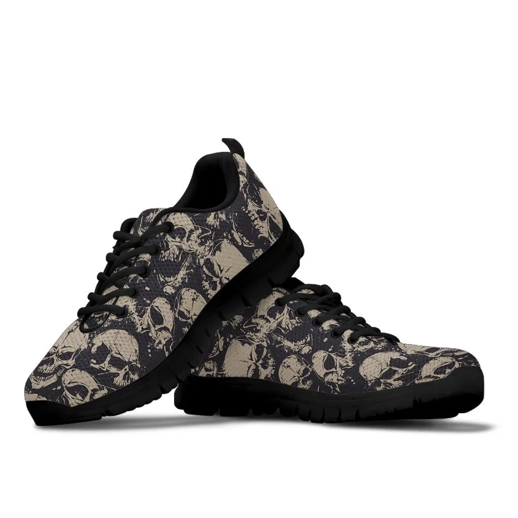 Gray Skulls Running Shoes