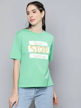 Green Never-Stop-Learning T-Shirt