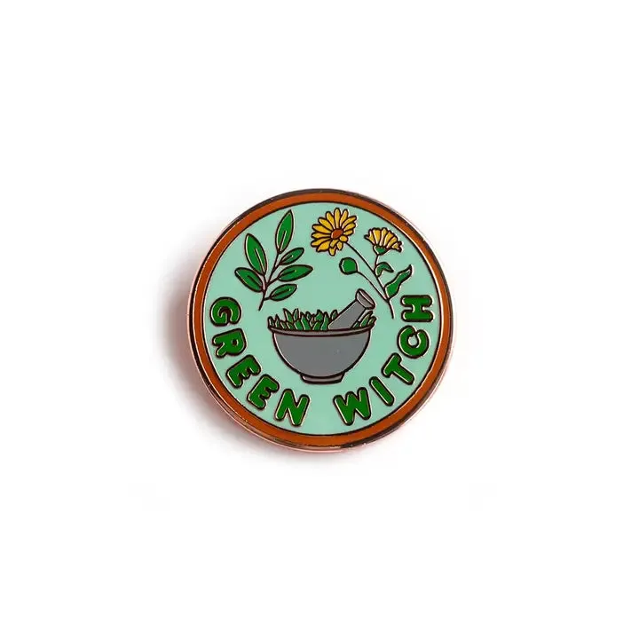 Green Witch Enamel Pin