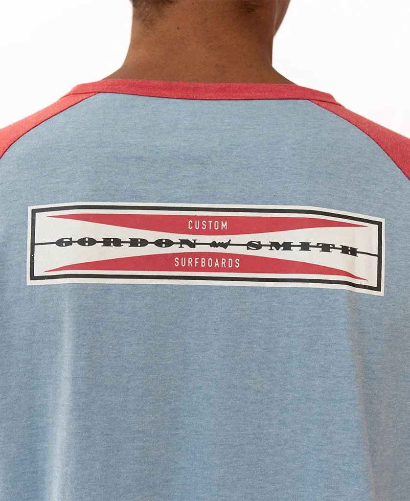 GS LS Corp Raglan Tee | Sea Blue Marle