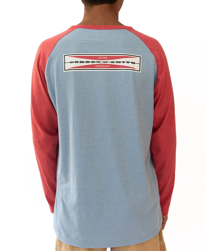 GS LS Corp Raglan Tee | Sea Blue Marle