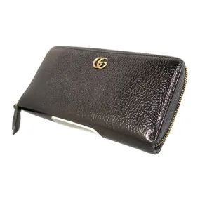 #GUCCI/Long Wallet/BLK/Leather/Plain