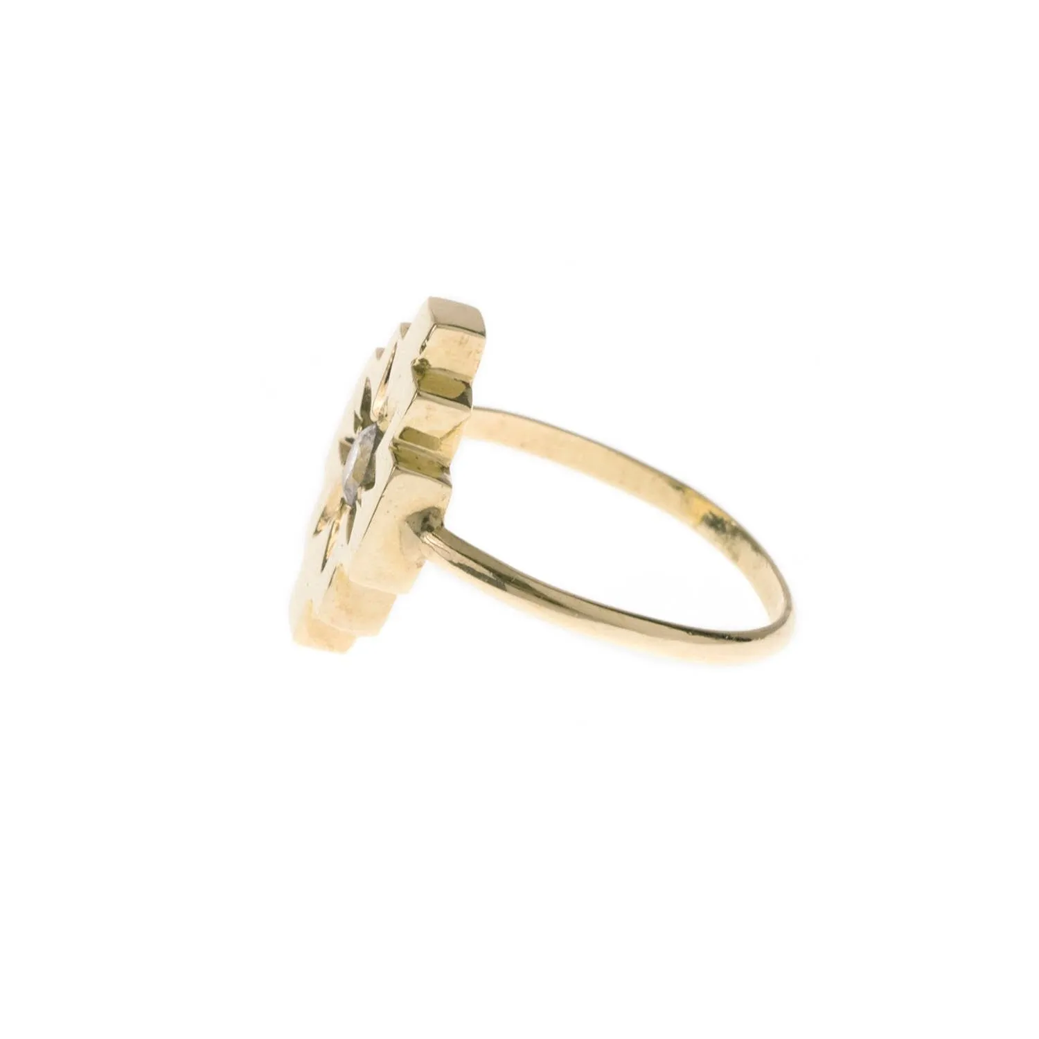 H A N D M A D E / ARUN radiant steps ring from The Rajah Press / 14k with white sapphire