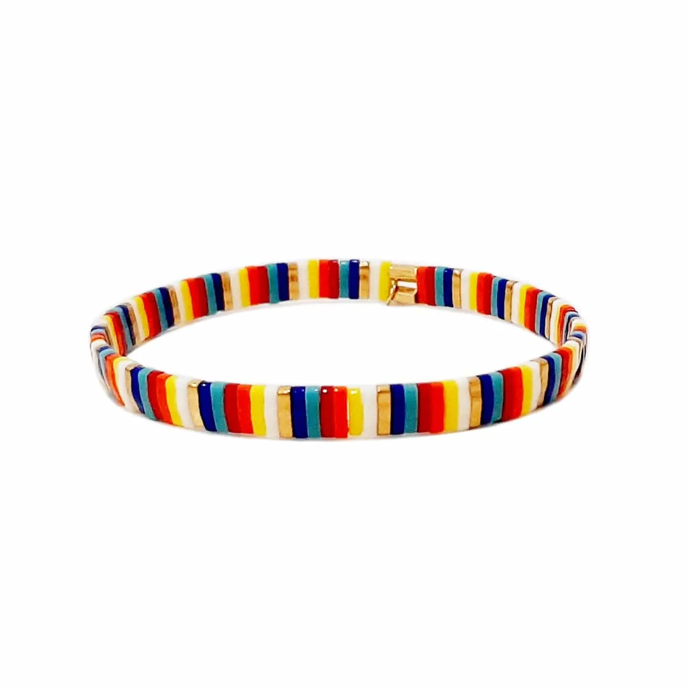 Handmade Multi-Colored Tila Stretch Bracelets