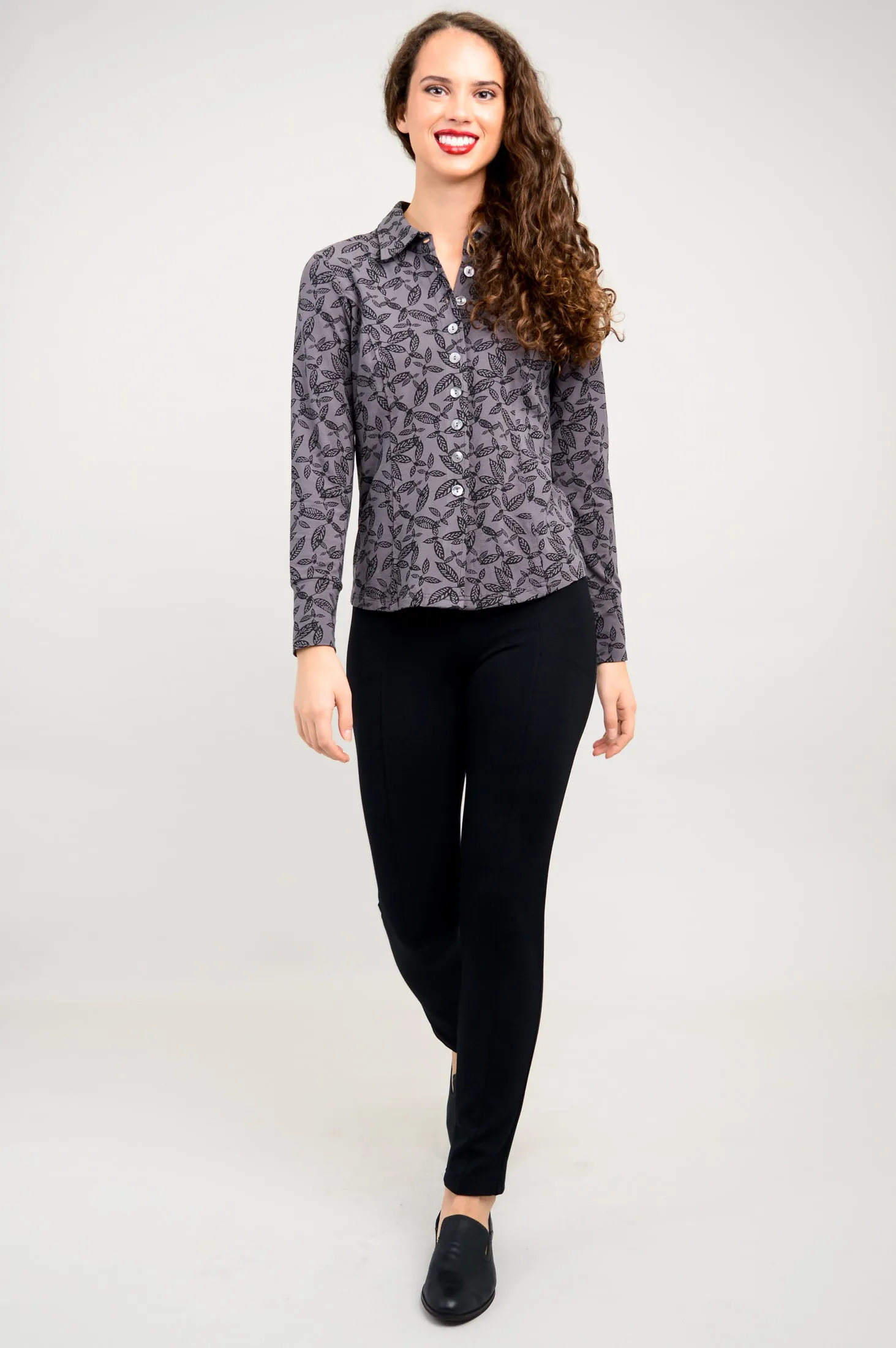 Harley Long Sleeve Top, Tahsis Leaf, Bamboo - Final Sale