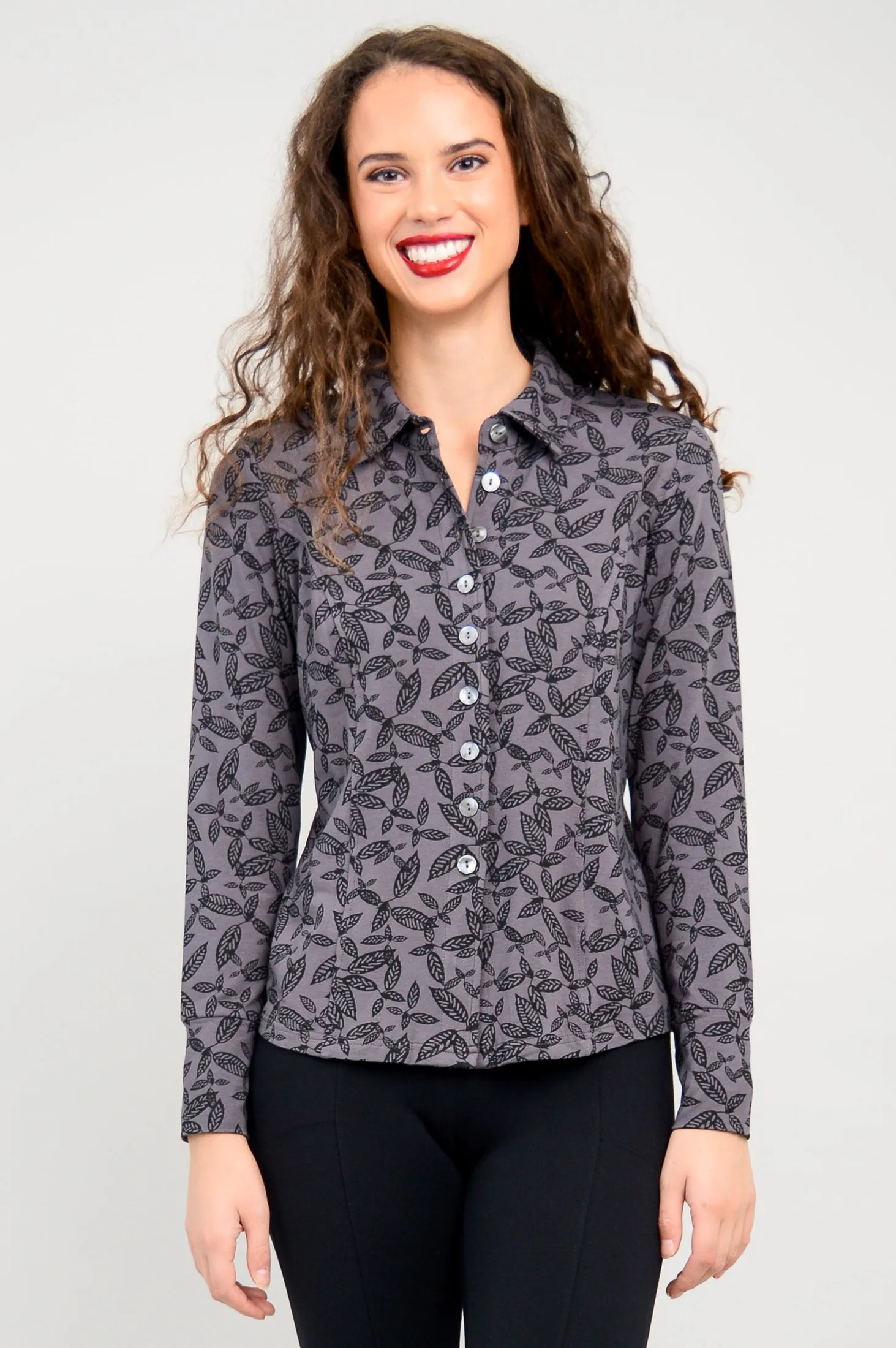 Harley Long Sleeve Top, Tahsis Leaf, Bamboo - Final Sale