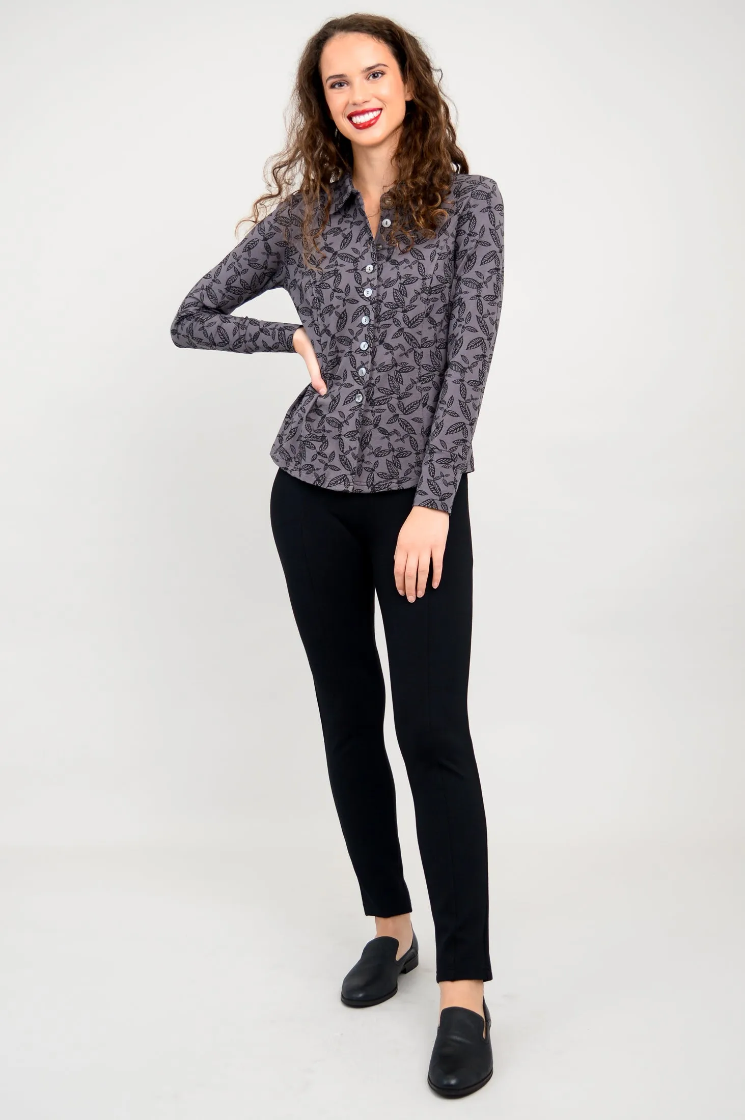 Harley Long Sleeve Top, Tahsis Leaf, Bamboo - Final Sale