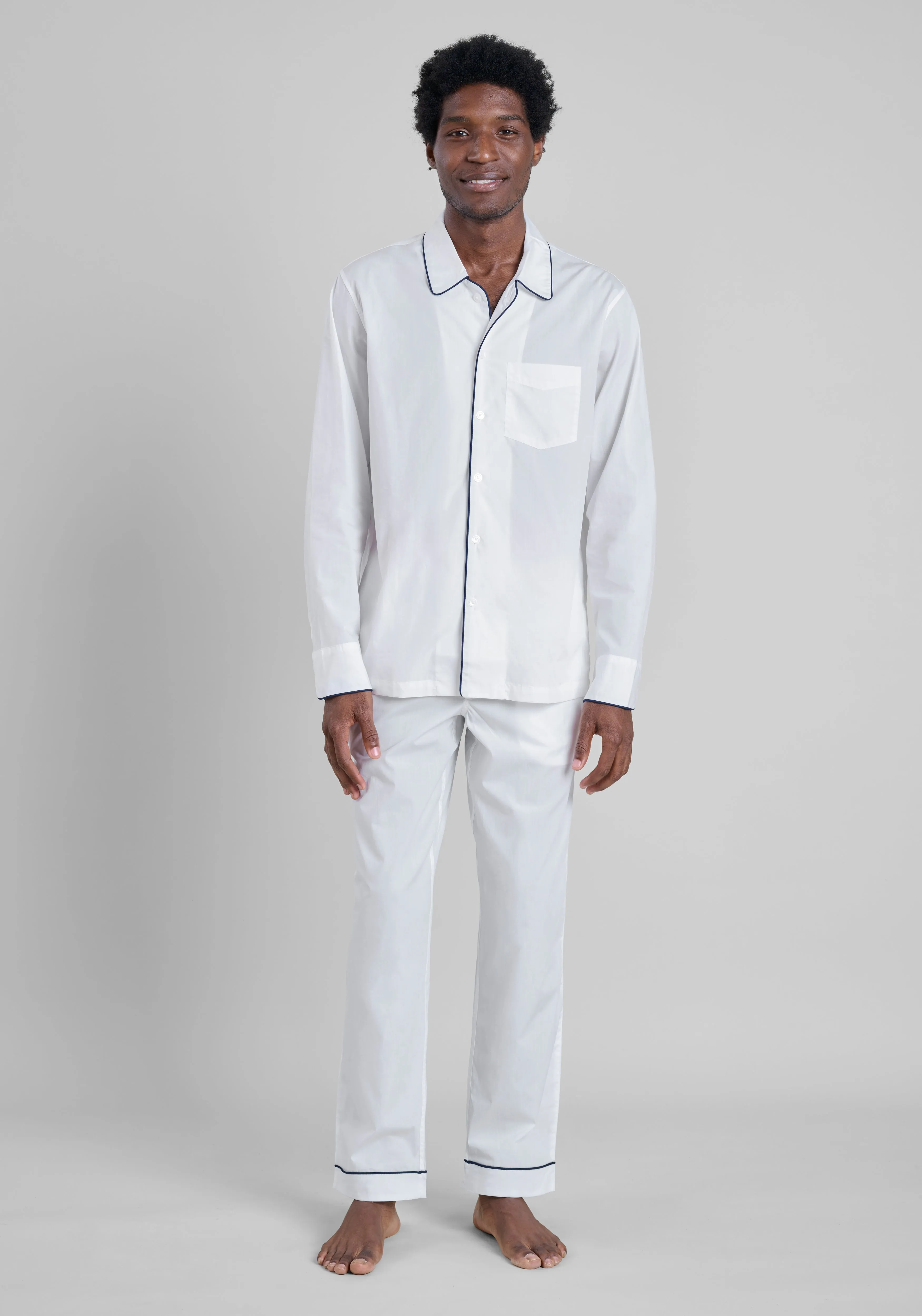 Henry Pajama Set in White Poplin