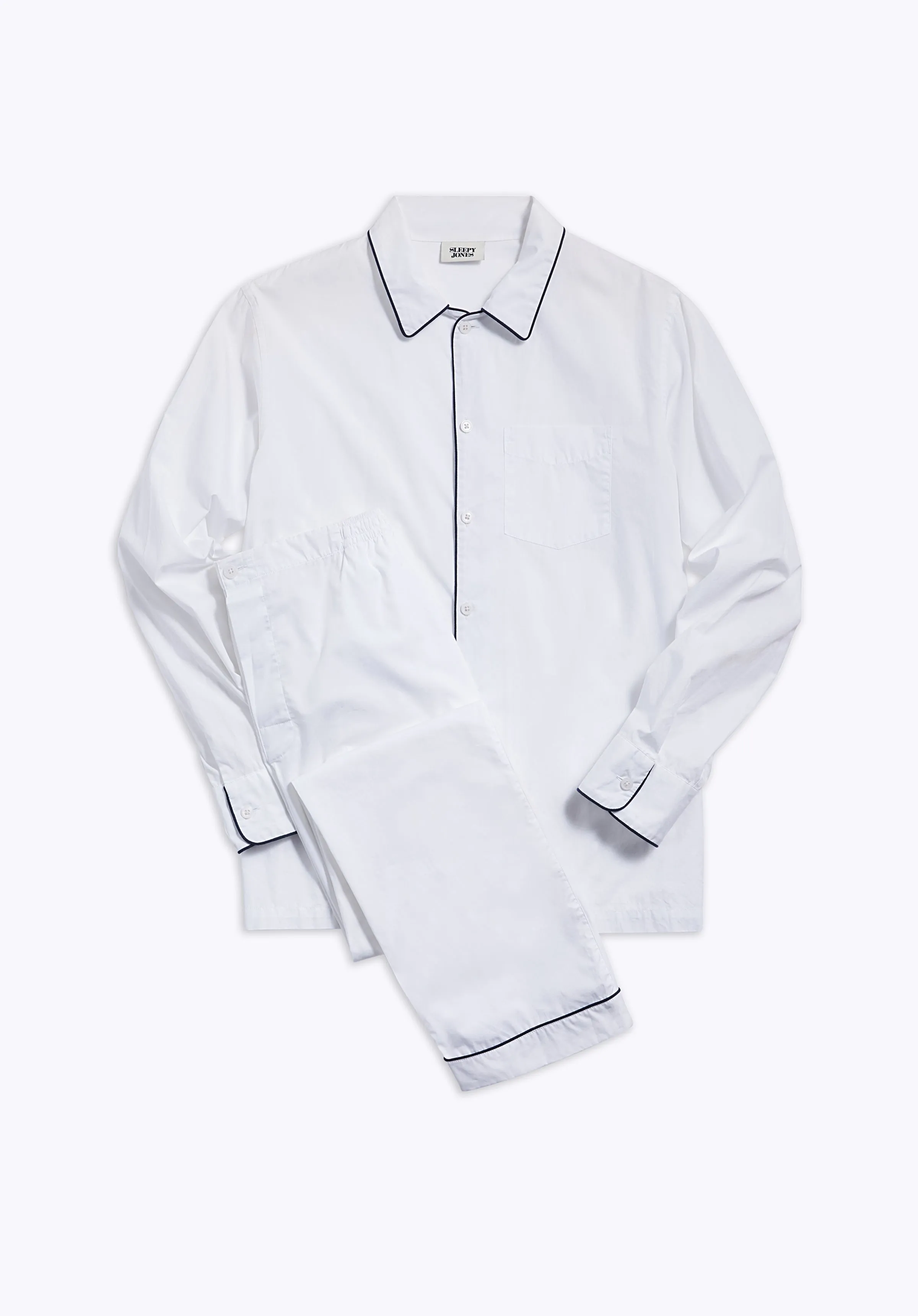 Henry Pajama Set in White Poplin