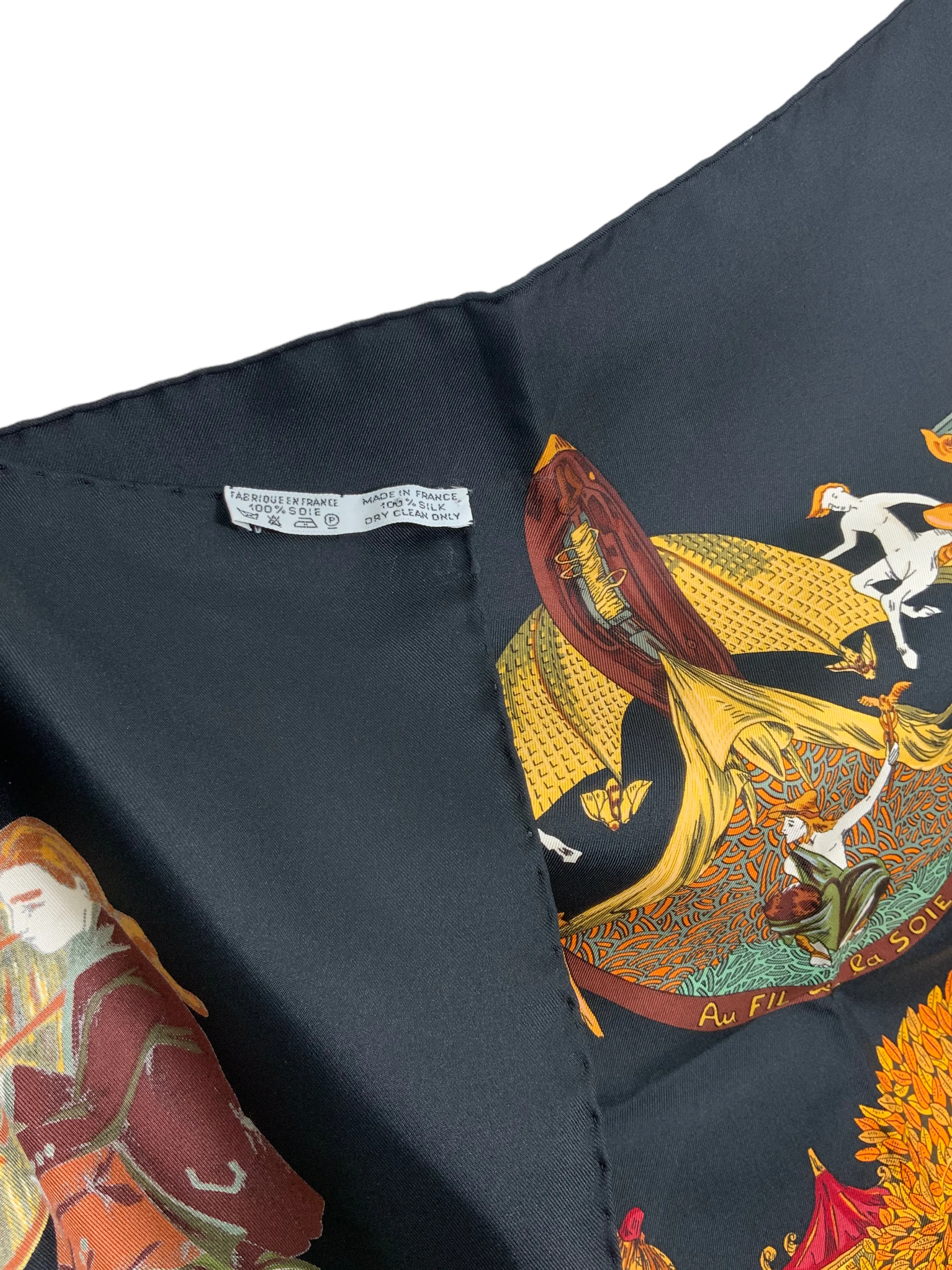 Hermes Au Fil de la Soie Silk Scarf 90