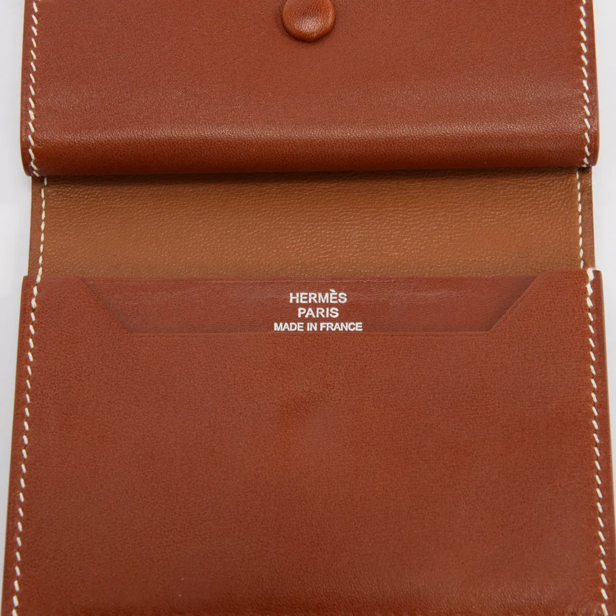 Hermes Fauve Tadelakt Mini Bearn Wallet