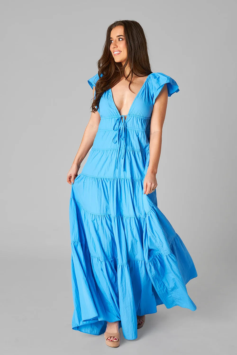 Holland Tiered Maxi Dress - Aquatic