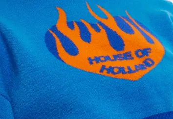 House Of Holland Flame Heart Logo Jumper In Blue