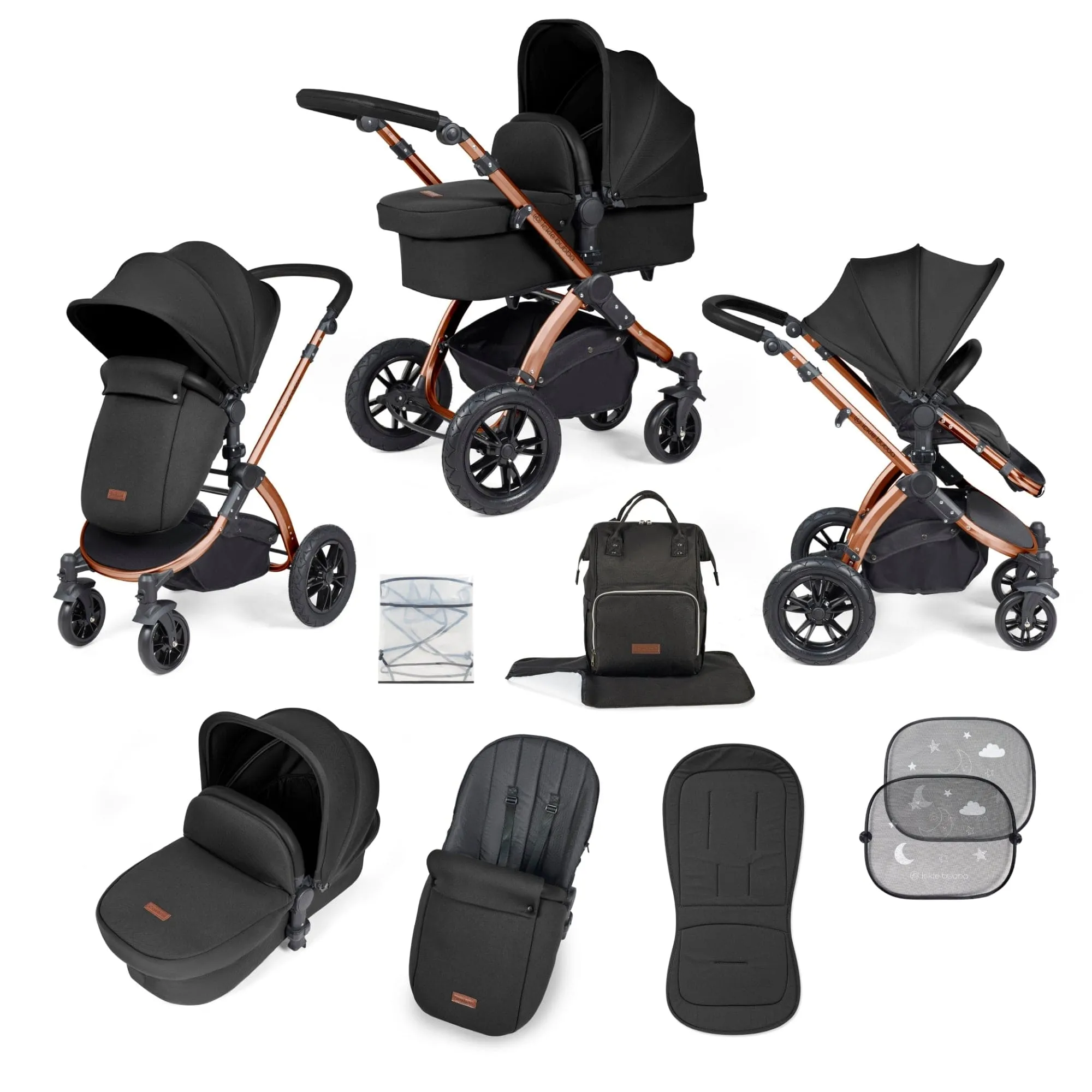 Ickle Bubba Stomp Luxe 2 in 1 Pushchair - Bronze / Midnight / Black