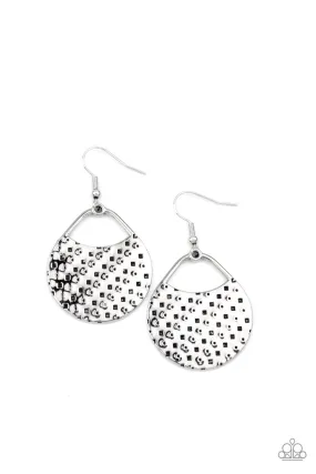 Im Sensing a Pattern Here - Silver Paparazzi Earrings