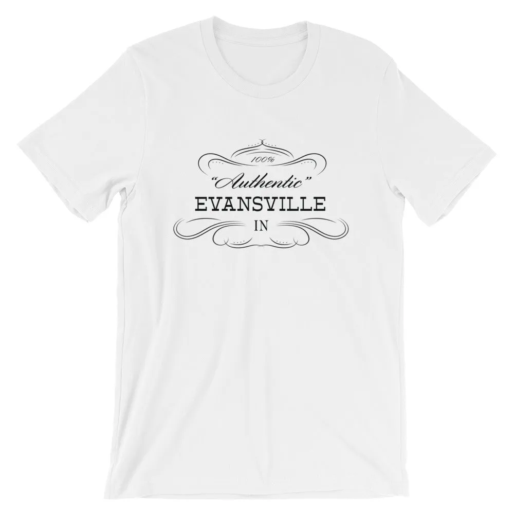 Indiana - Evansville IN - Short-Sleeve Unisex T-Shirt - "Authentic"