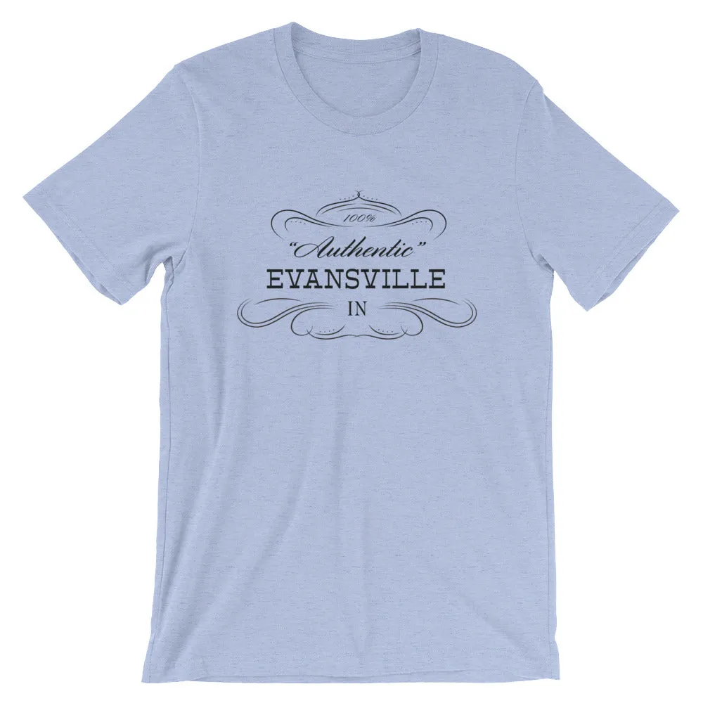 Indiana - Evansville IN - Short-Sleeve Unisex T-Shirt - "Authentic"