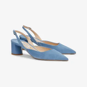 Irene Slingback - Suede :: Sky Blue