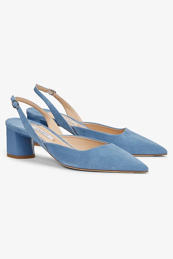 Irene Slingback - Suede :: Sky Blue