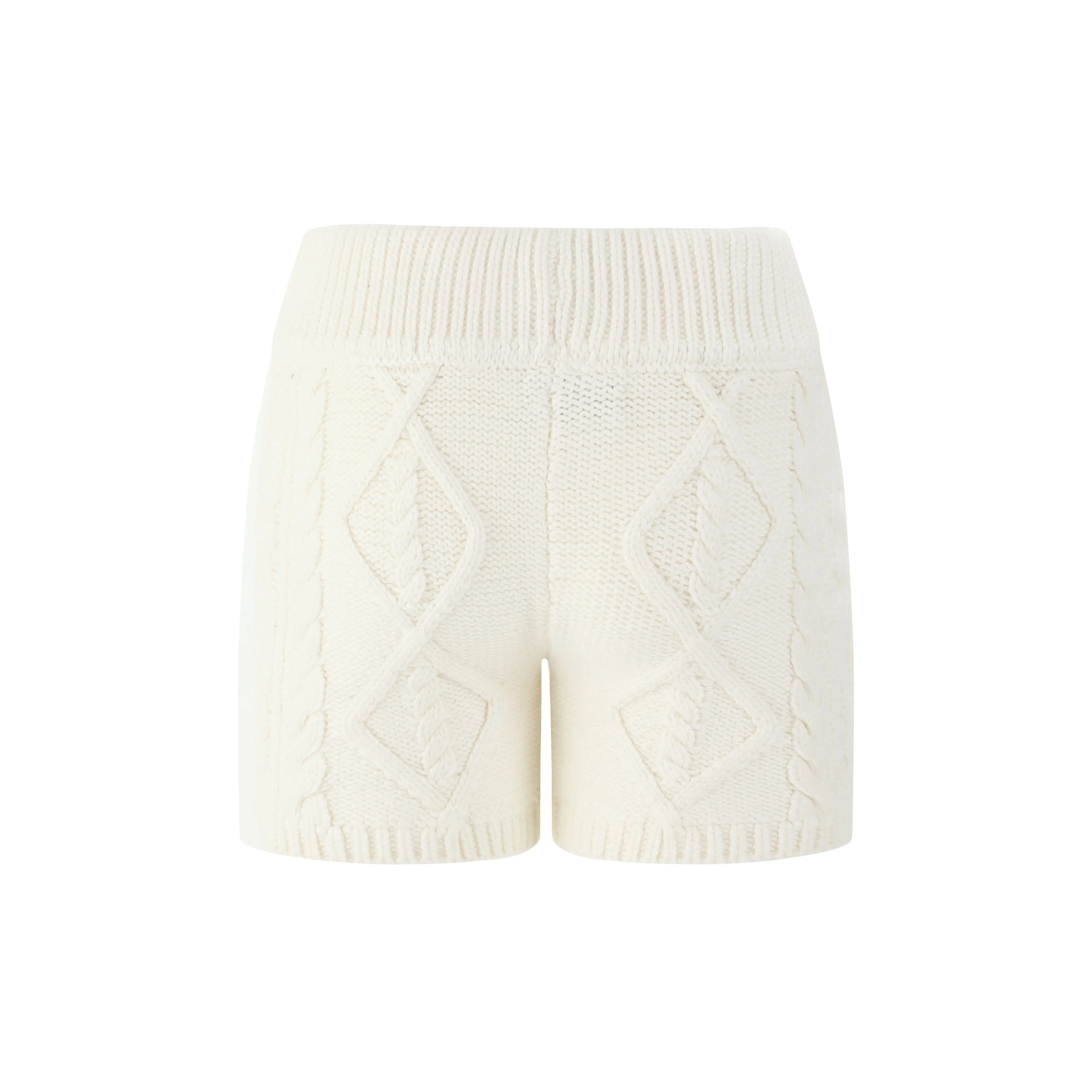 Isabella Cozy Knit Shorts in White