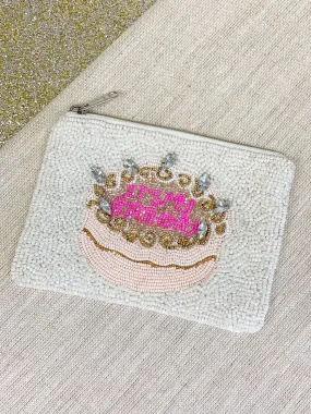 'It's My Birthday' Beaded Zip Pouch