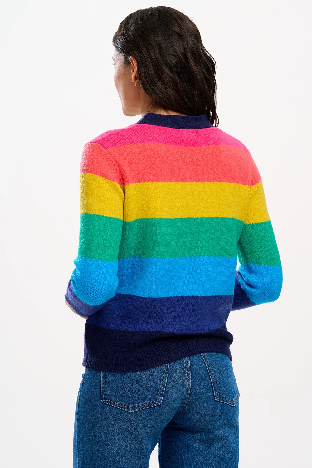 Izzy Cardigan - Multi, Rainbow Stripes