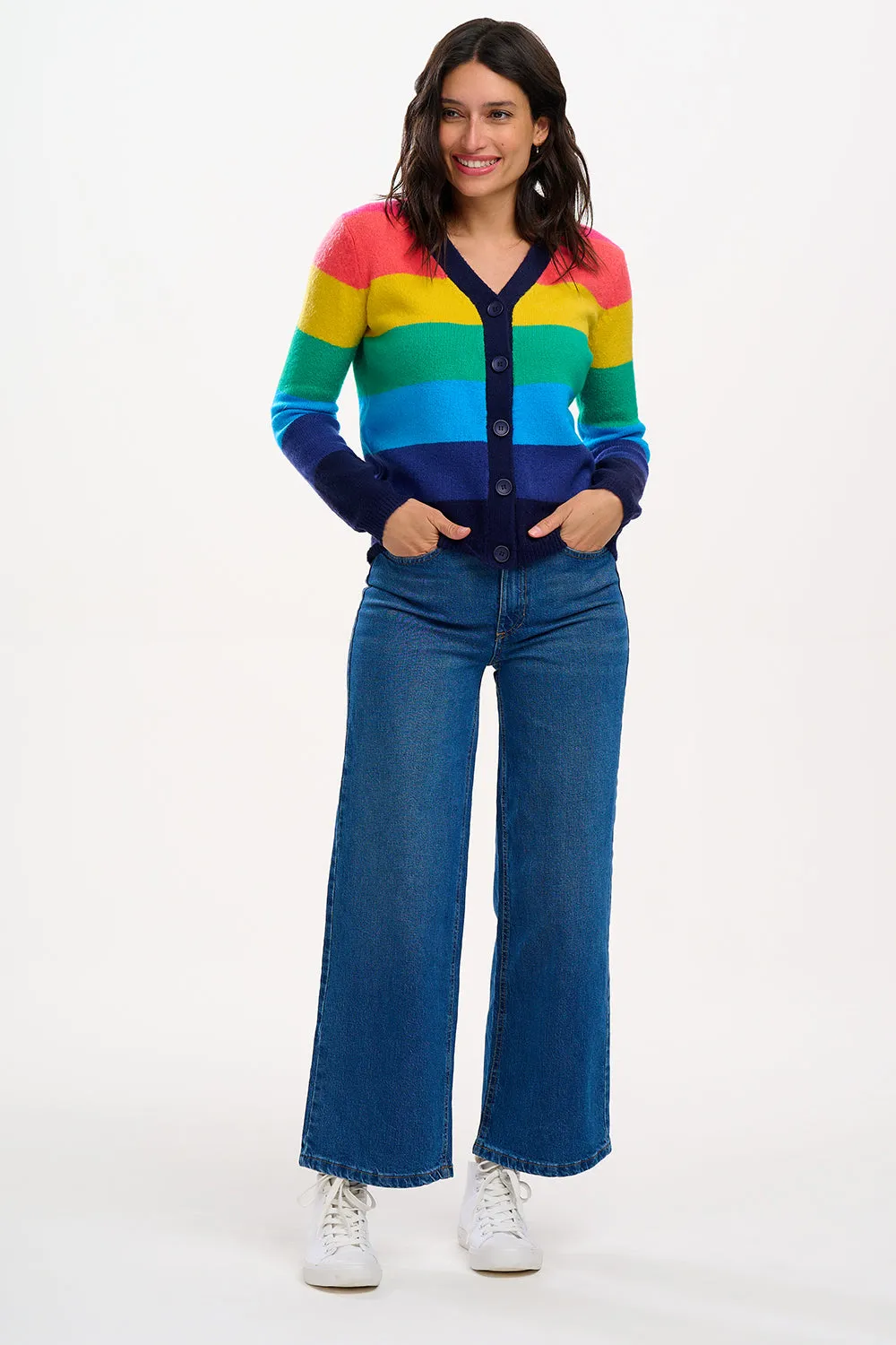 Izzy Cardigan - Multi, Rainbow Stripes