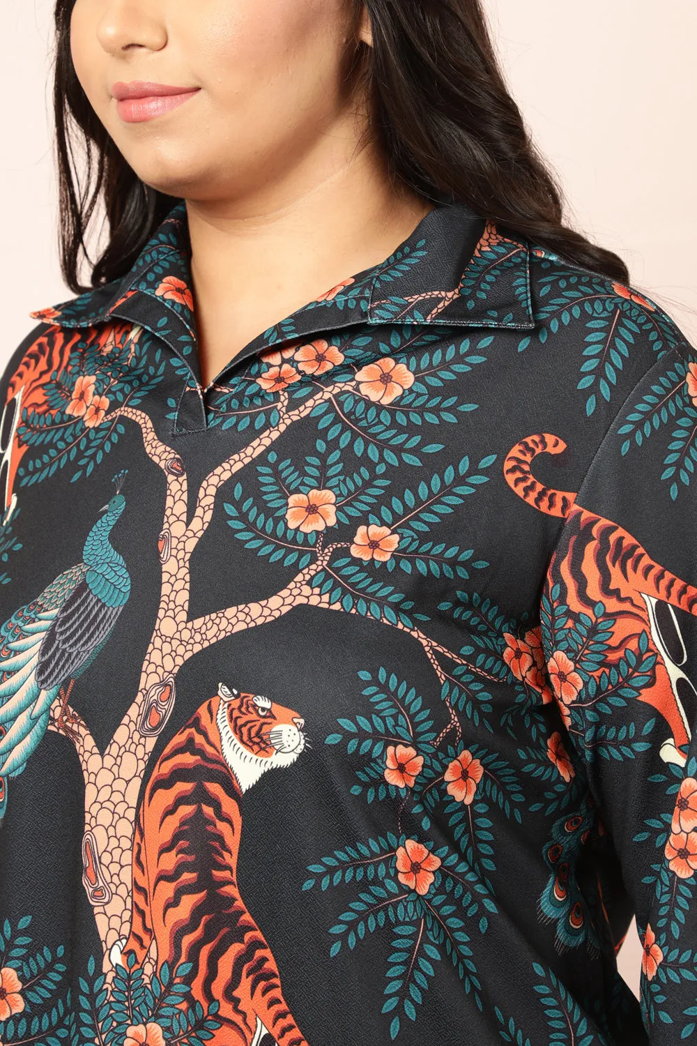 Jungle Print Shirt Dress