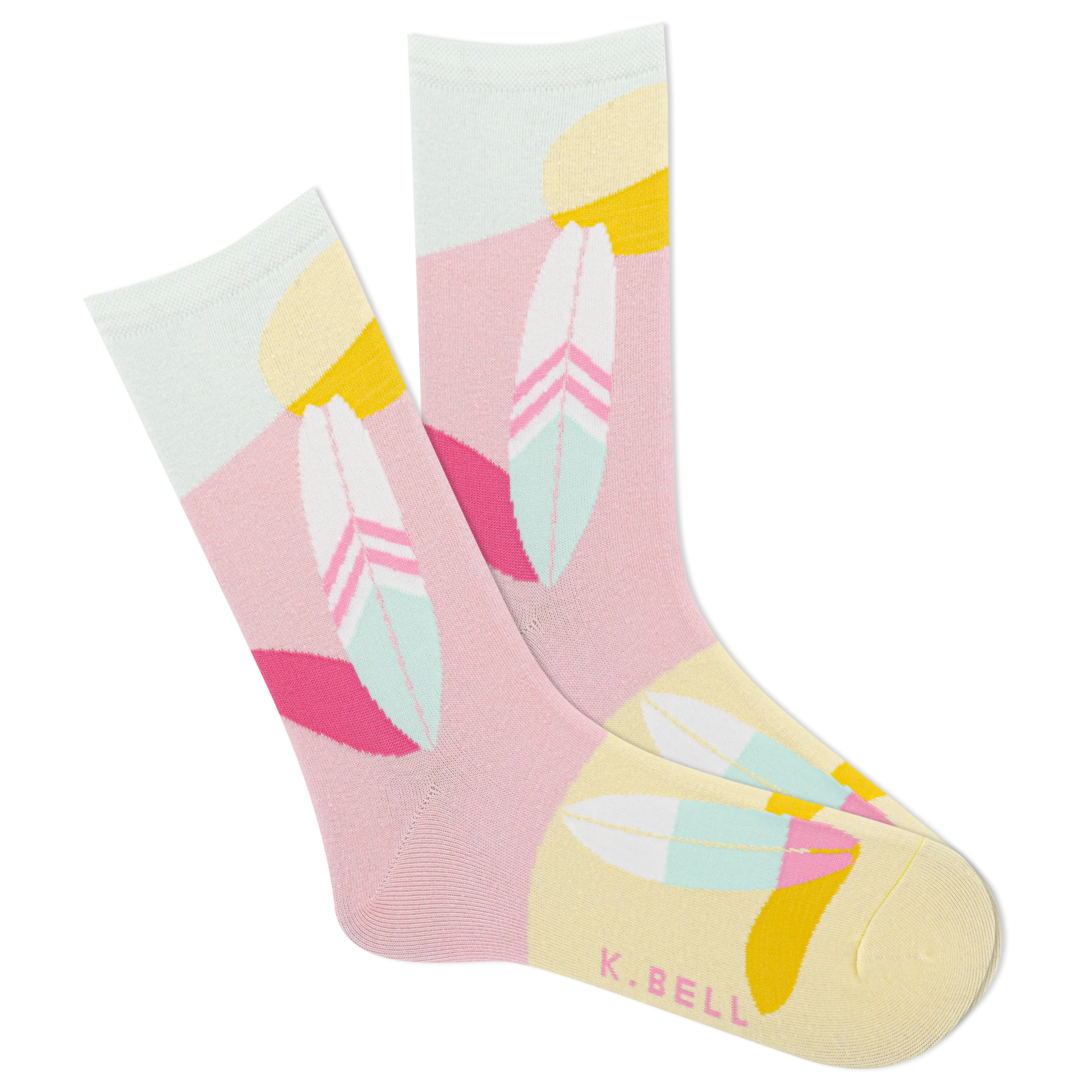 K.Bell Women's Geometric Surfboards Crew Sock