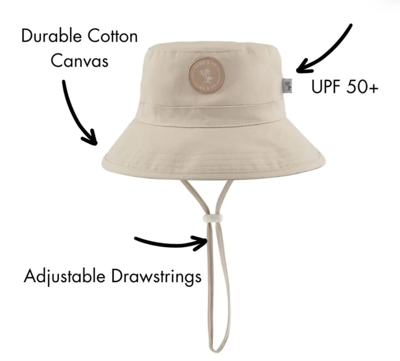 Kids Bucket Hat UPF50  Taupe (1-7 years)