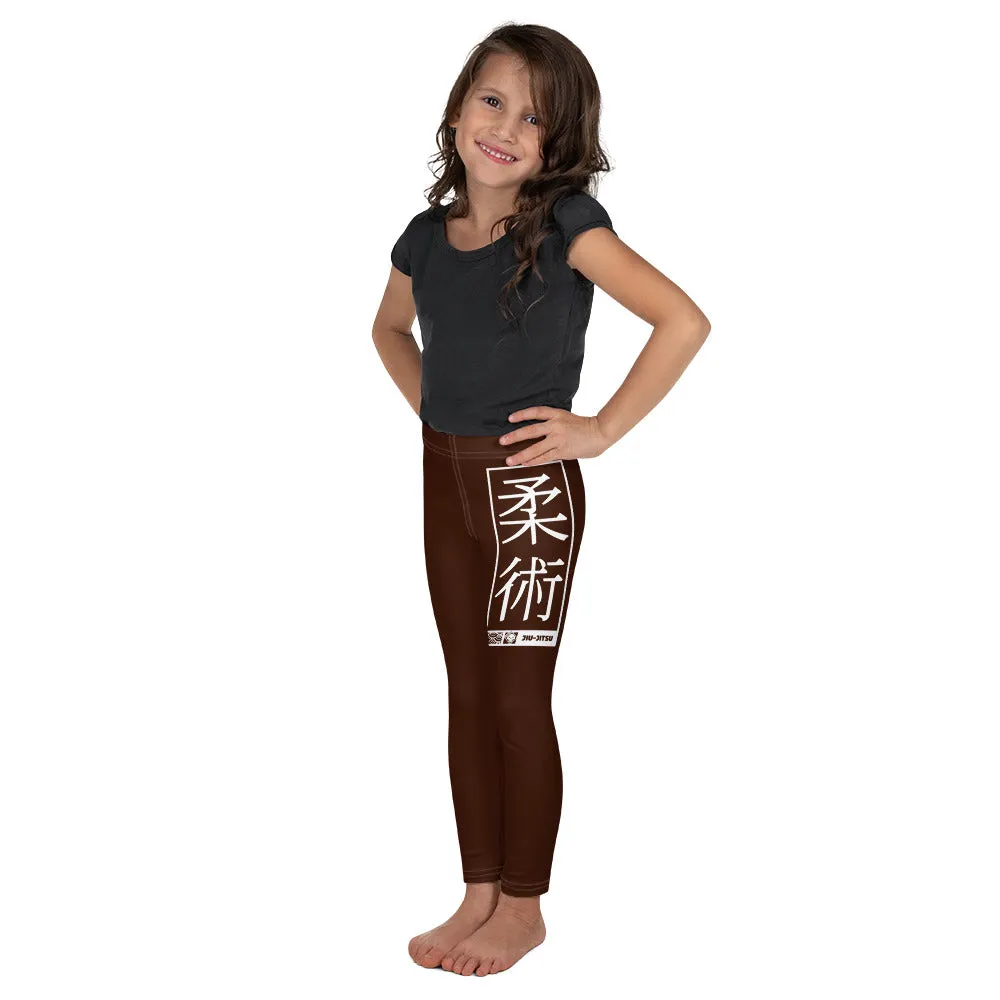 Kids' Girls Yoga Pants Workout Leggings Jiu-Jitsu 006 - Chocolate