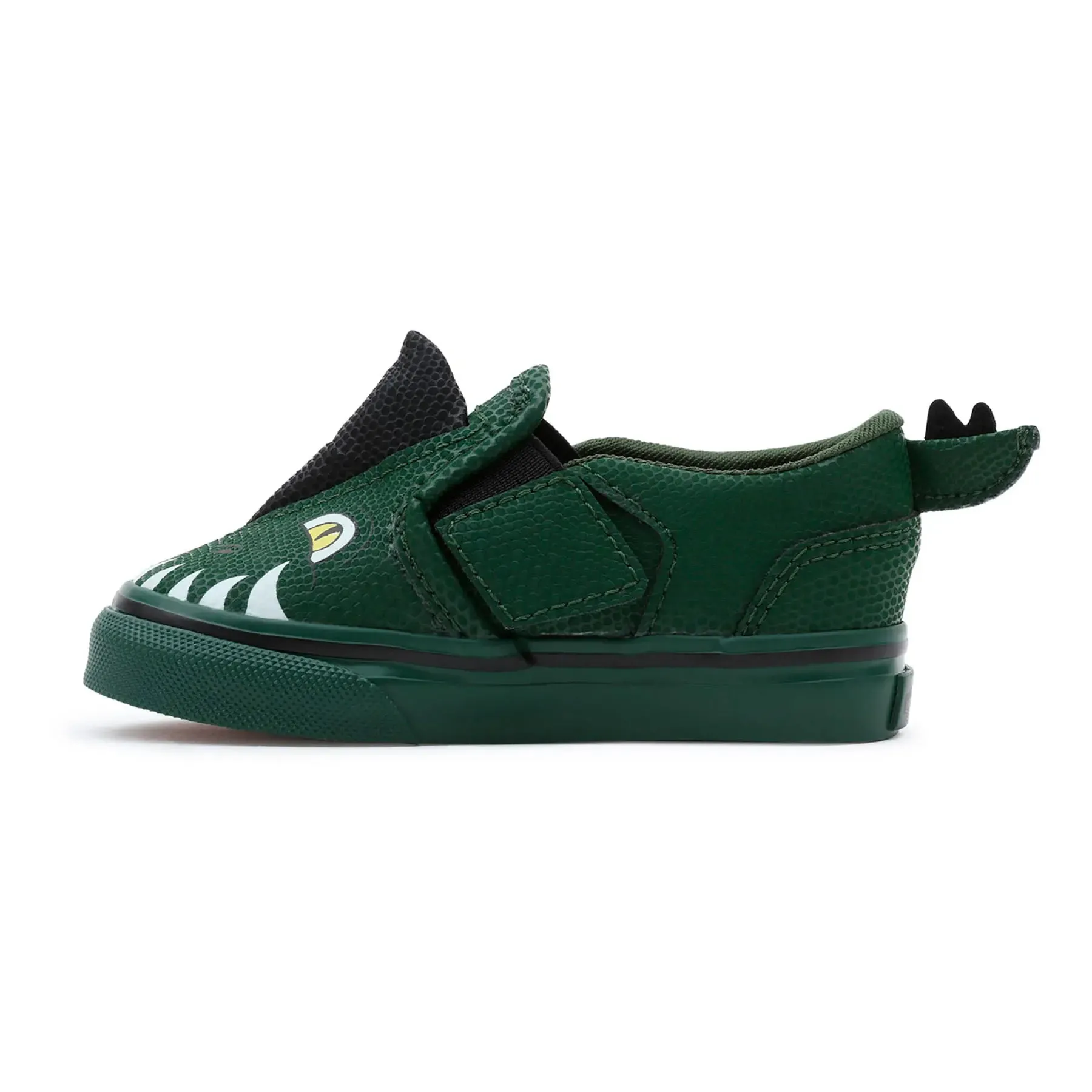 Kids Vans Dino Green Dinosaur Canvas Baby Trainers Shoes Slip On Strap sale