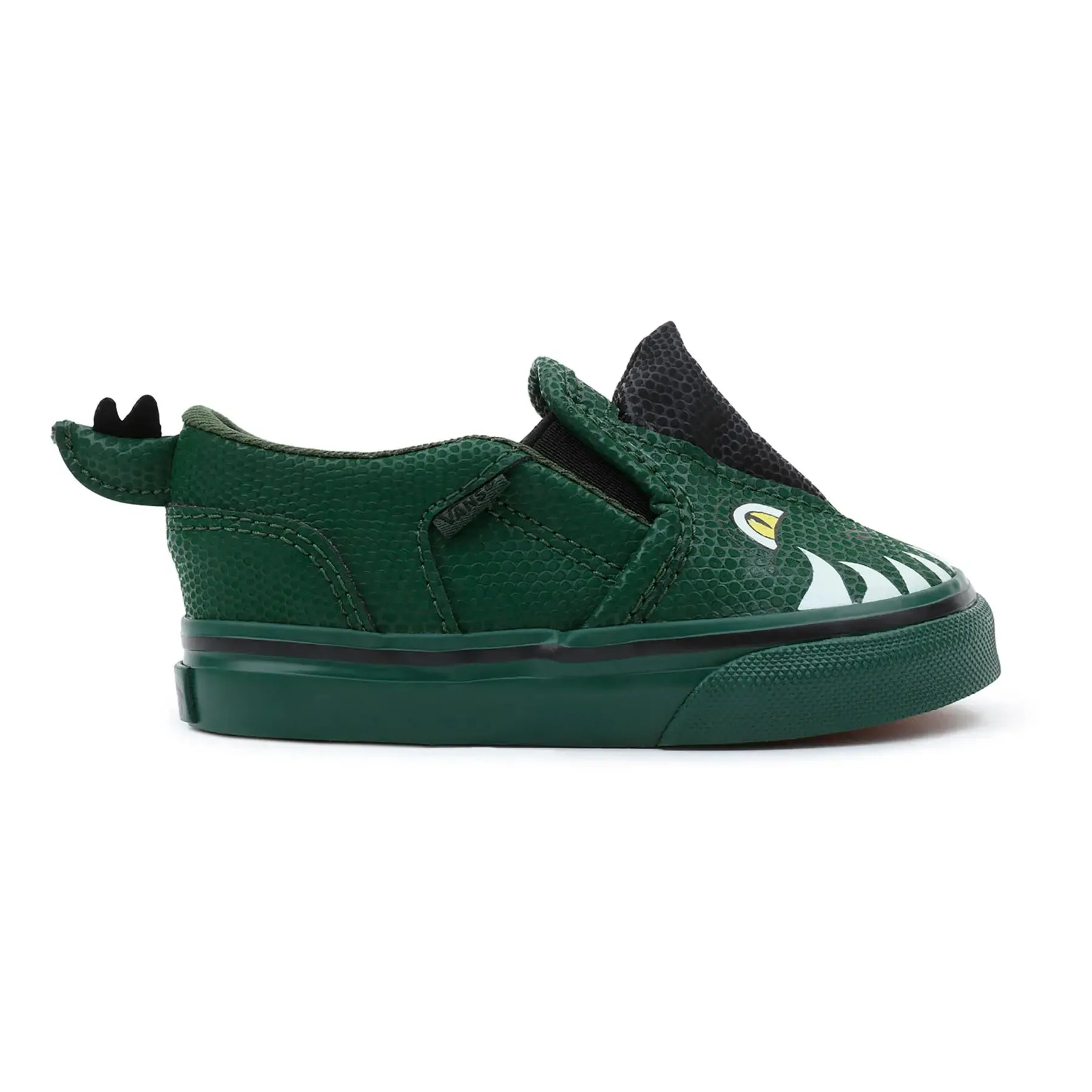 Kids Vans Dino Green Dinosaur Canvas Baby Trainers Shoes Slip On Strap sale