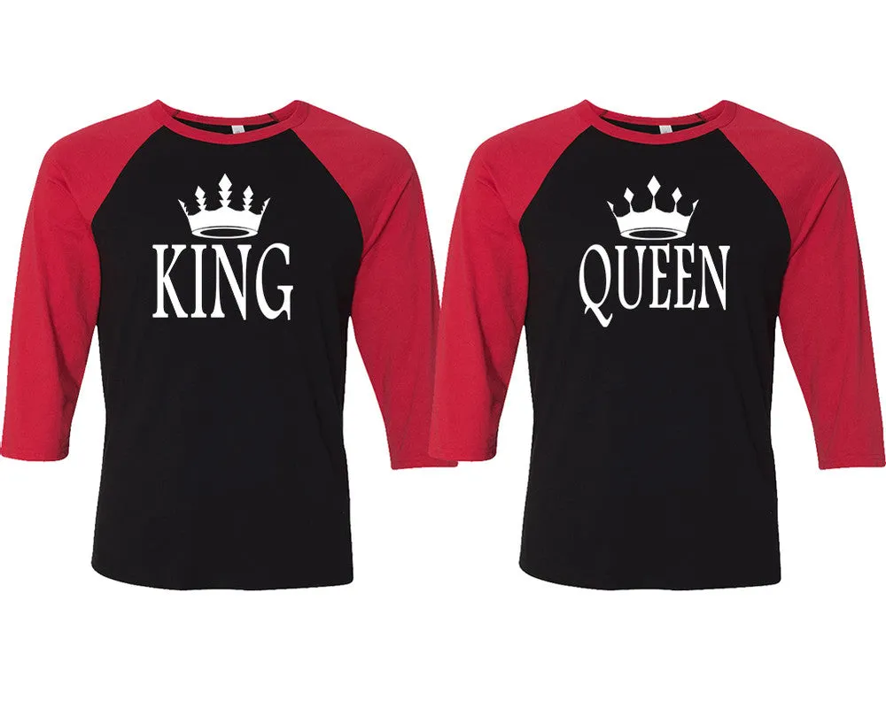 King Queen Couple Matching Baseball Shirts