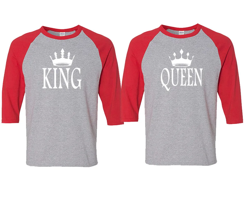 King Queen Couple Matching Baseball Shirts