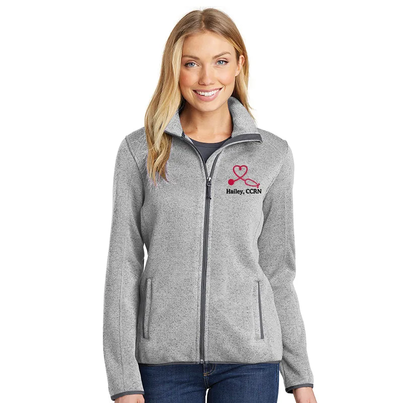 L232  Port Authority® Ladies Sweater Fleece Jacket