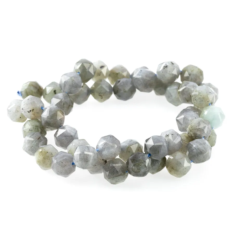 Labradorite 8mm Double Heart Faceted A Grade - 15-16 Inch