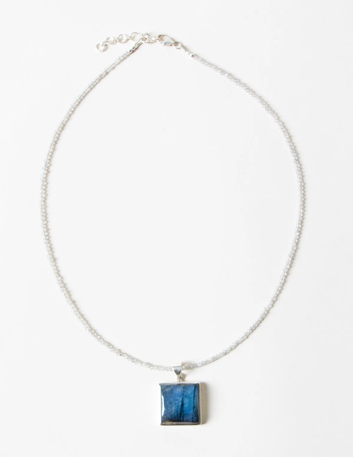 Labradorite Square Beaded Necklace - One of a Kind