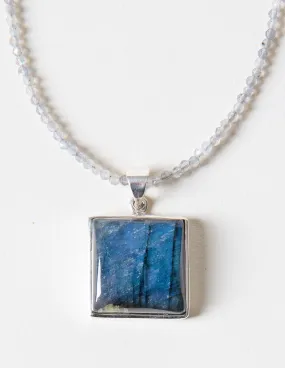 Labradorite Square Beaded Necklace - One of a Kind