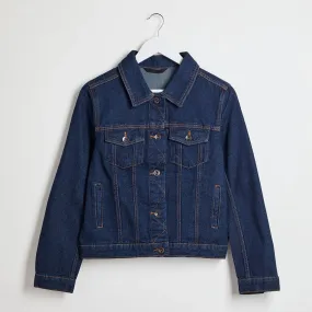 Ladies Dark Blue Denim Jacket