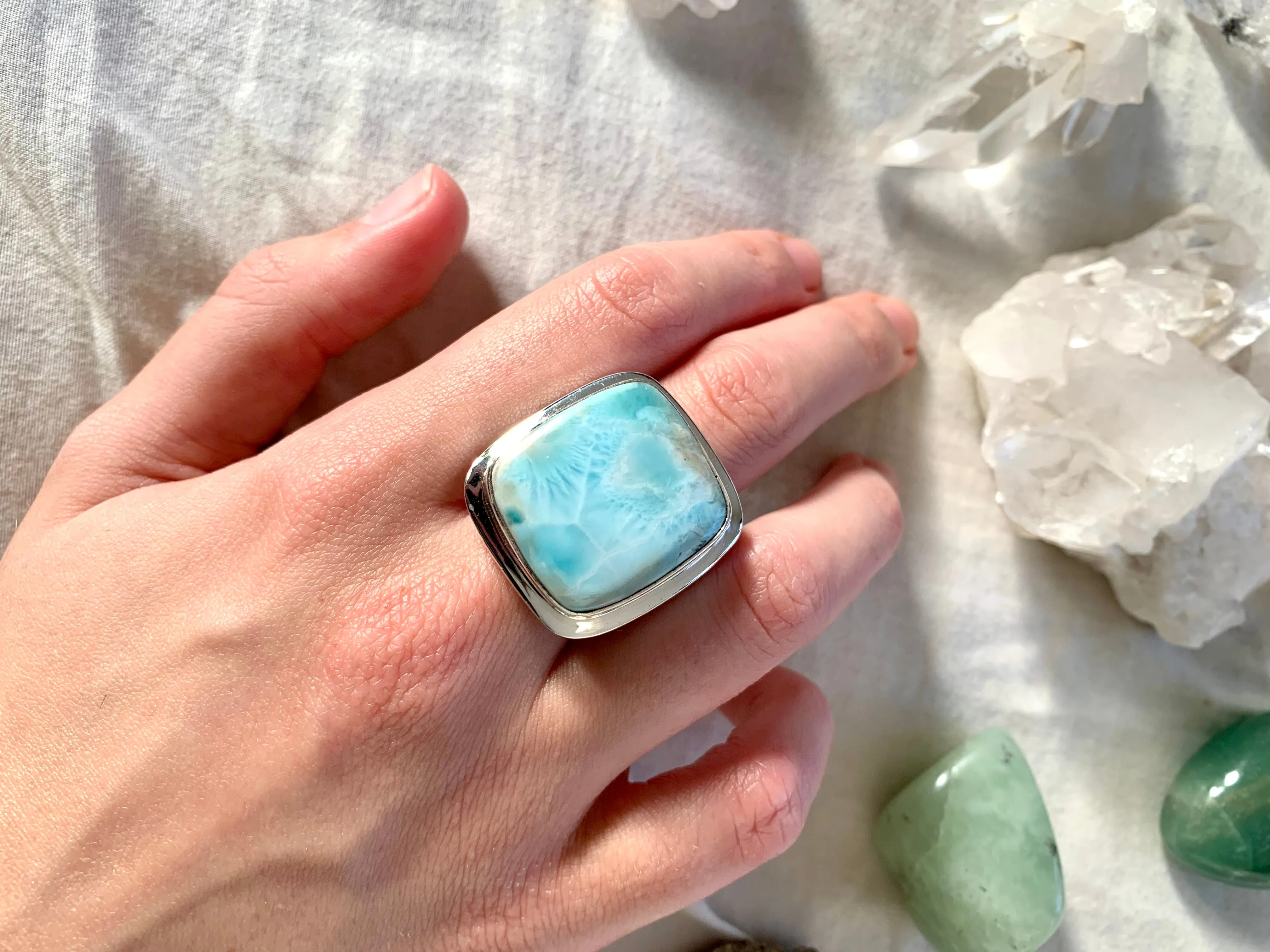 Larimar Ansley Rings - Large Mixed (One of a kind)