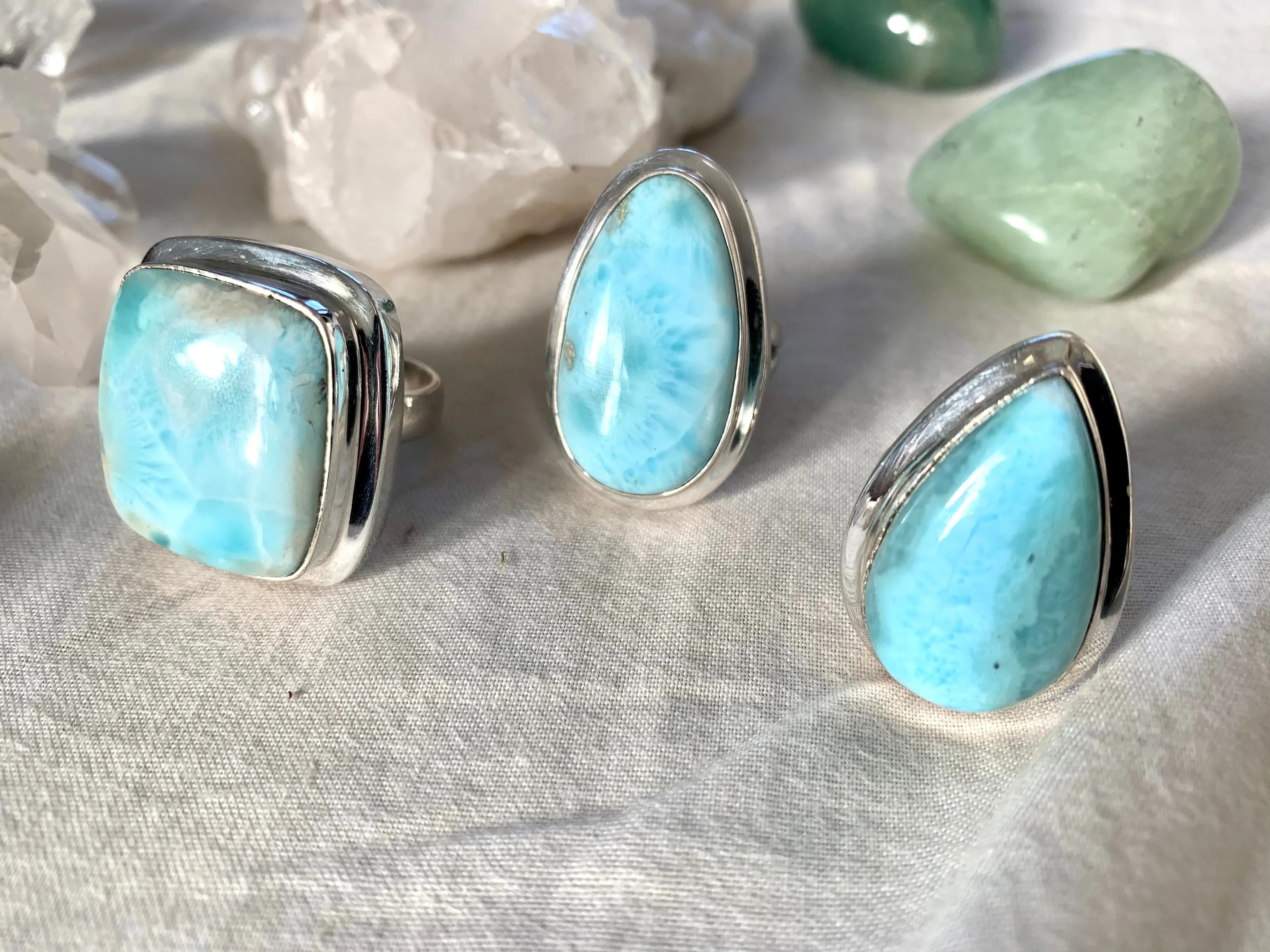 Larimar Ansley Rings - Large Mixed (One of a kind)