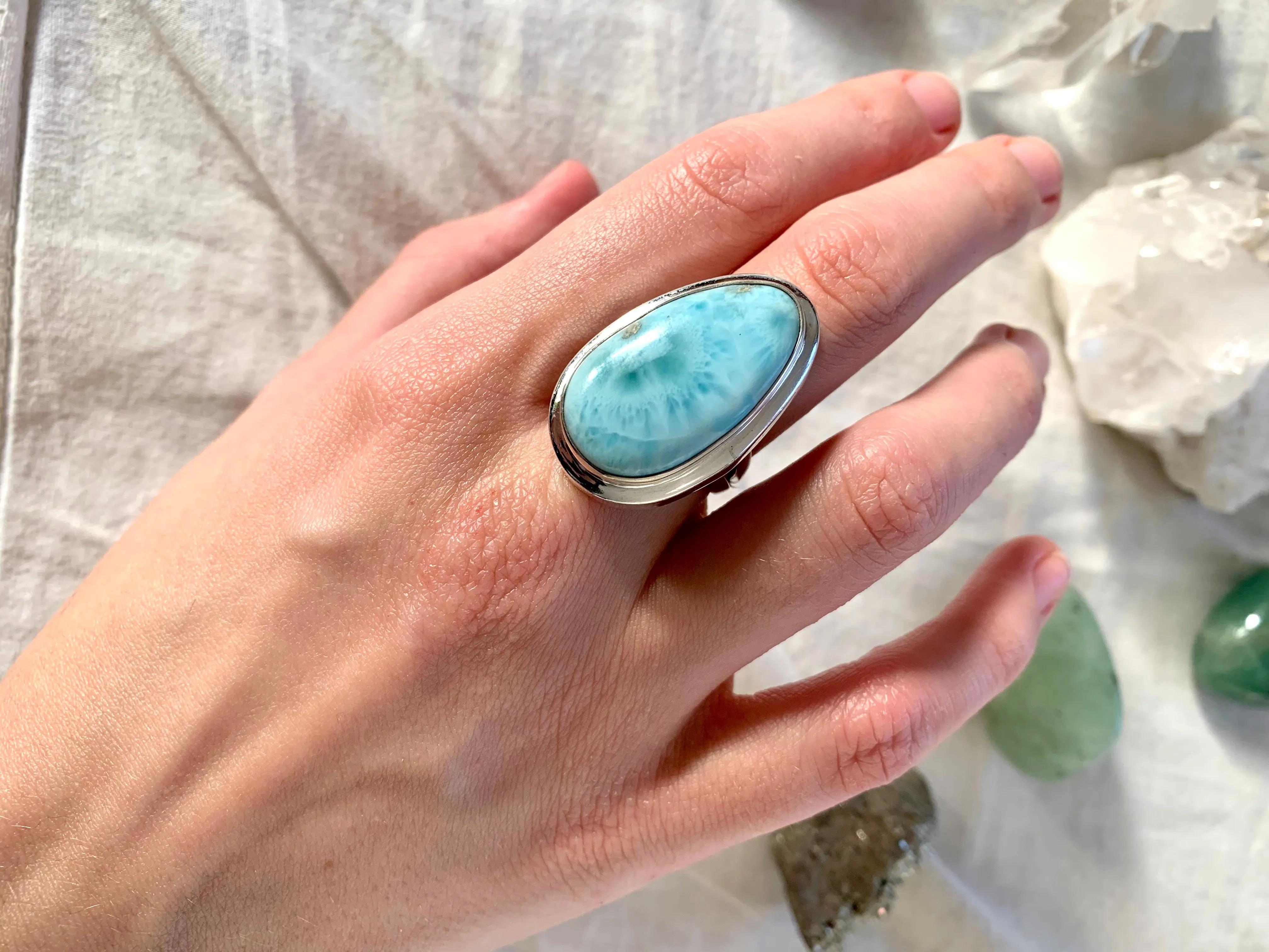 Larimar Ansley Rings - Large Mixed (One of a kind)