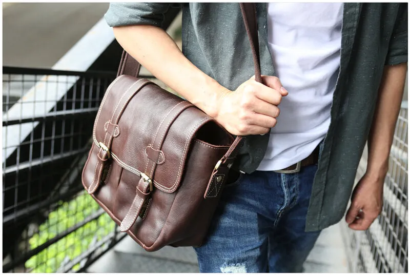 Leather Camera Bag, Crossbody Briefcase Bag For Men, Best DSLR Camera Bag ZO8101