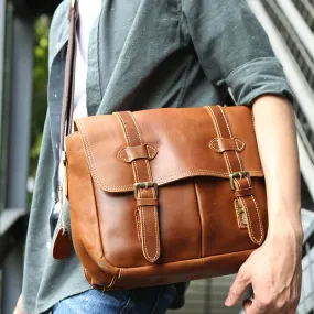 Leather Camera Bag, Crossbody Briefcase Bag For Men, Best DSLR Camera Bag ZO8101