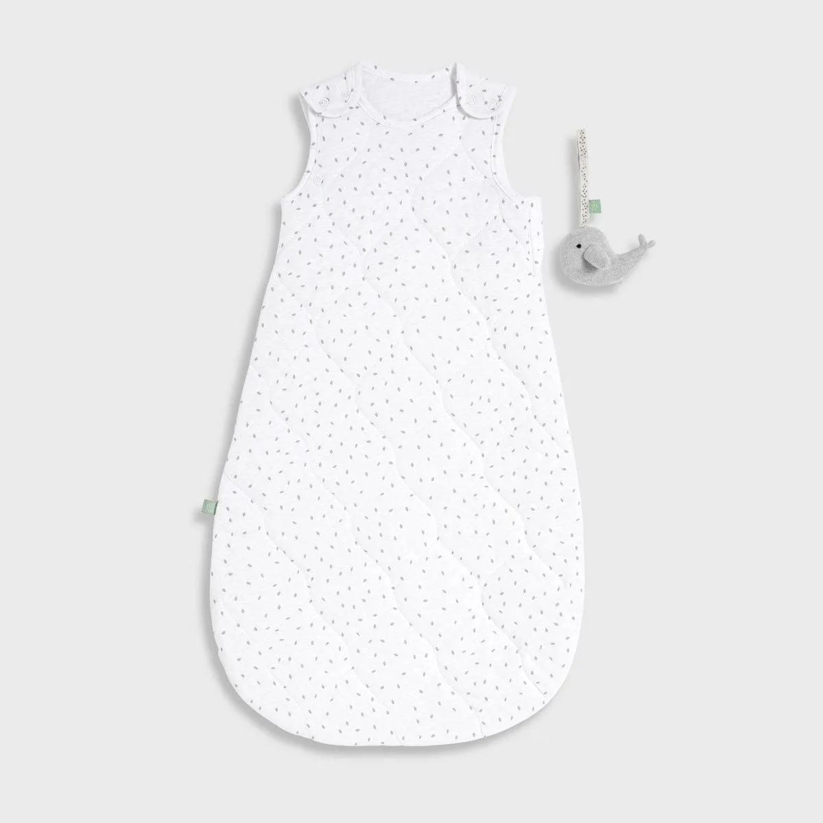 Little Green Sheep Organic Baby Sleeping Bag, 2.5 Tog - White Rice (6-18m)