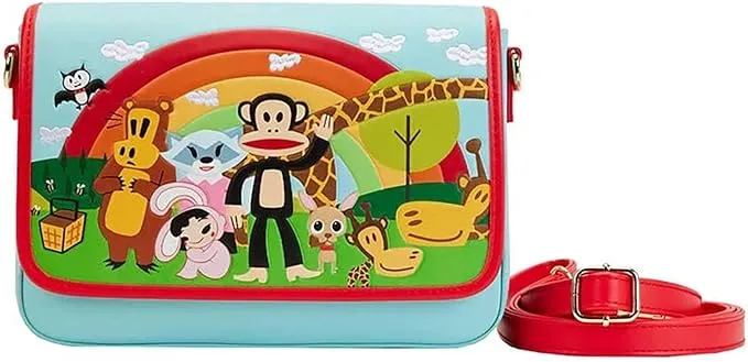 Loungefly Paul Frank Rainbow Group Faux Leather Crossbody Bag