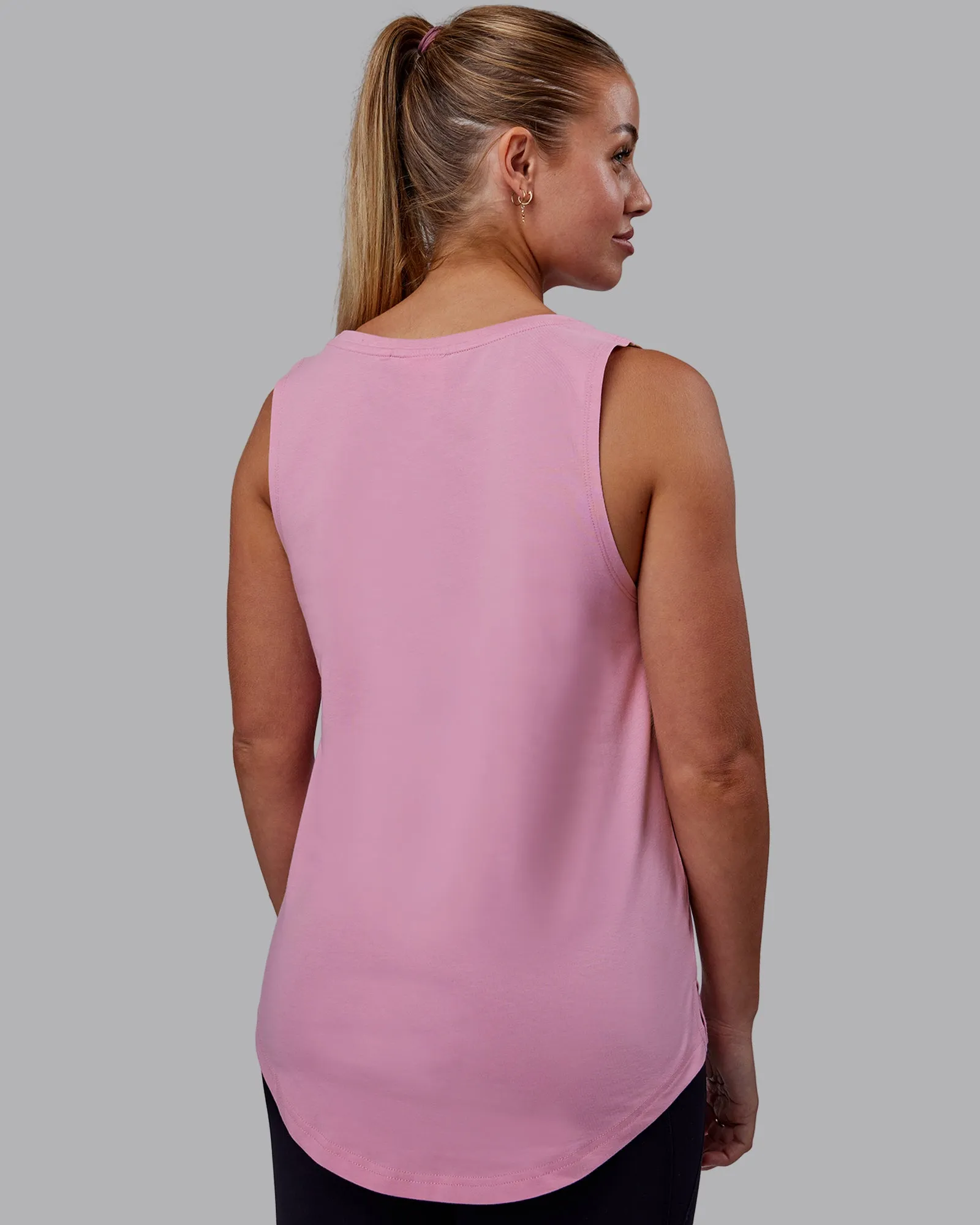 Luna FLXCotton Longline Tank - Bubblegum-White