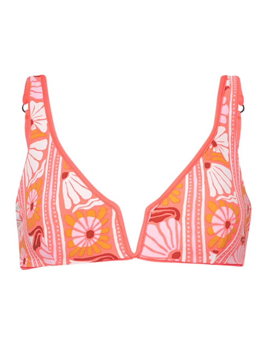 Maaji Fire Coral Victoria V Wire Bralette Bikini Top