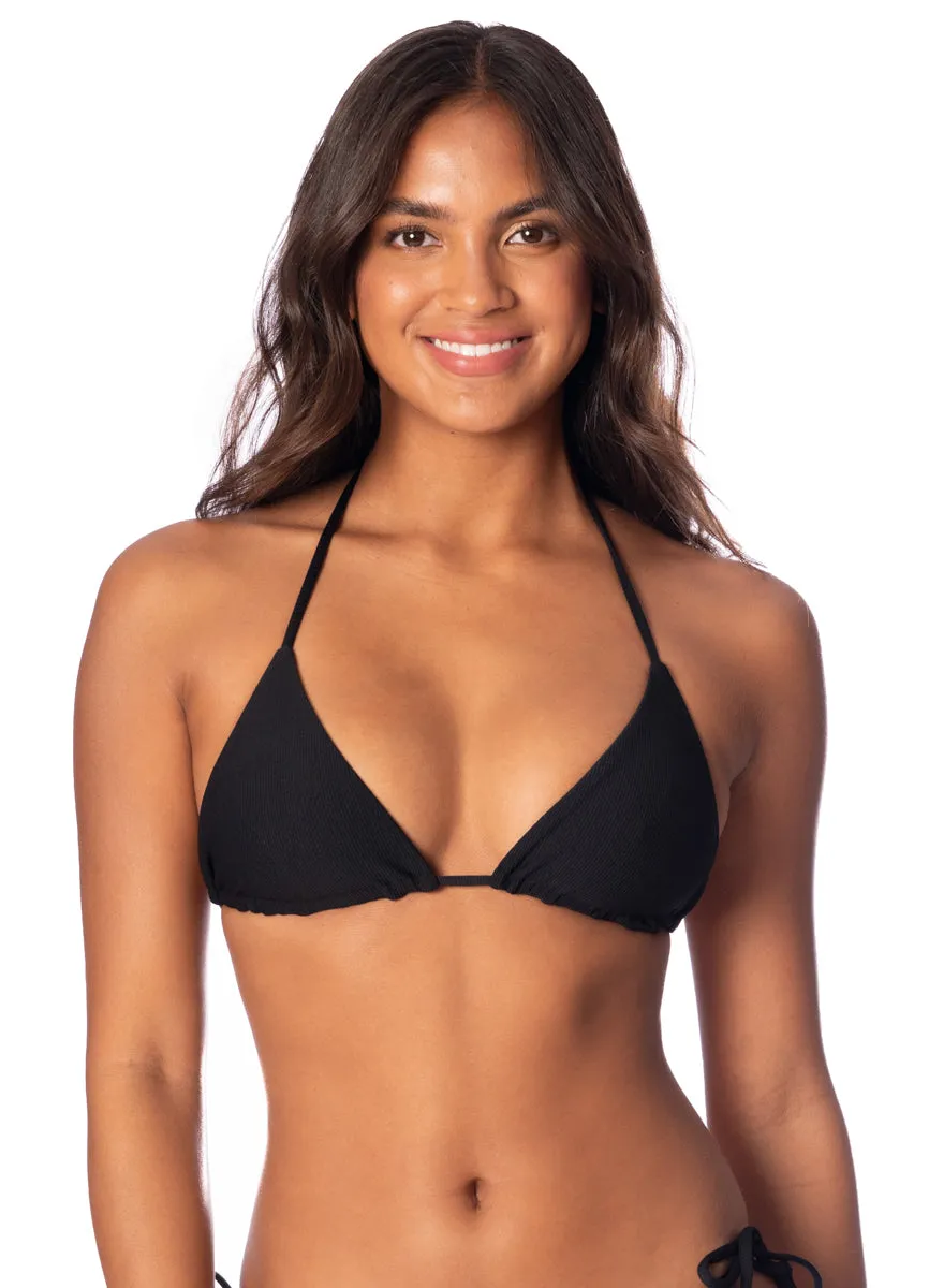 Maaji Jade Black Balmy Sliding Triangle Bikini Top